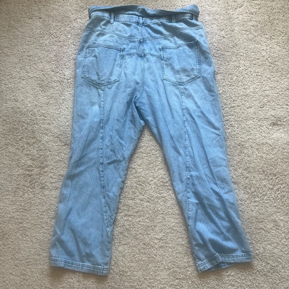 We the Free Noah Foldover Harem Pants Jeans Railroad Stripe Pleating Size XL - Picture 7 of 11